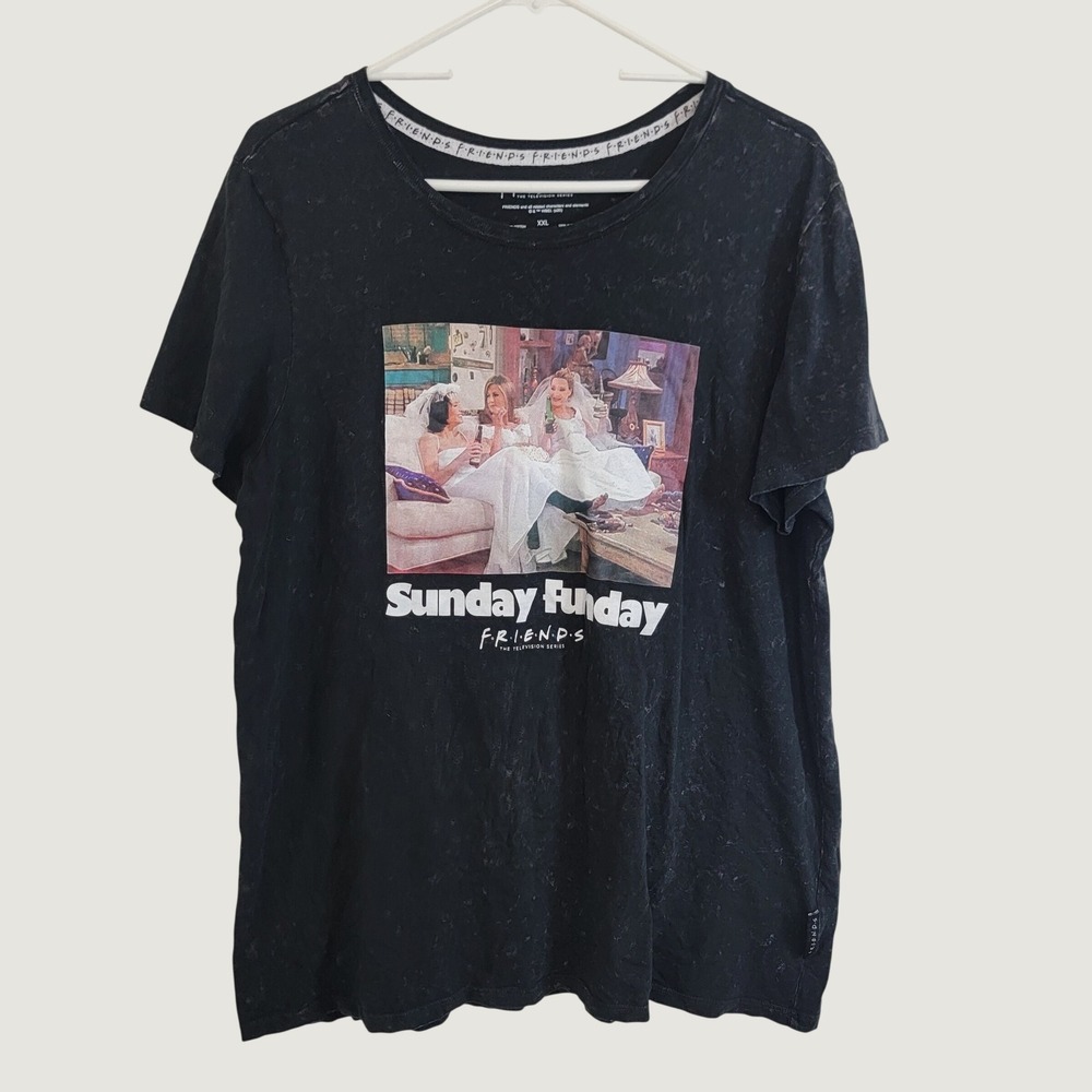 FRIENDS Sunday Funday Graphic SL Shirt TV Show Acid Wash XXL F.R.I.E.N.D.S.